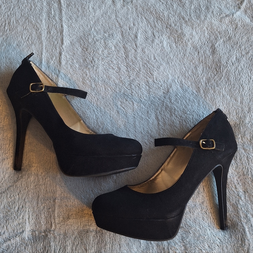 Material Girl Koko Black Mary Jane High Heels Size 11